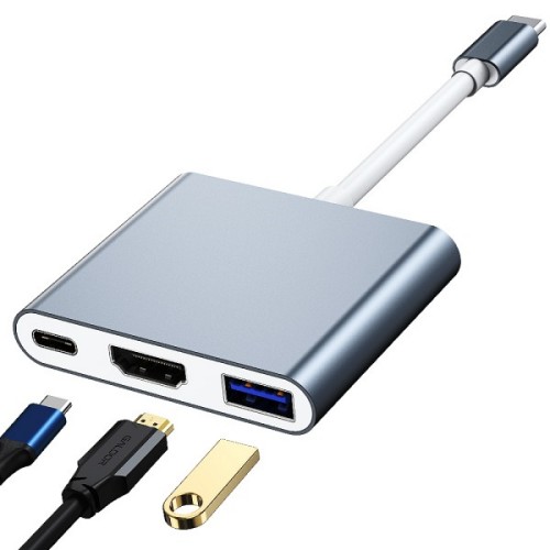 3 in 1 USB Type C Docking Station with HDMI USB3.0 and 87W PD