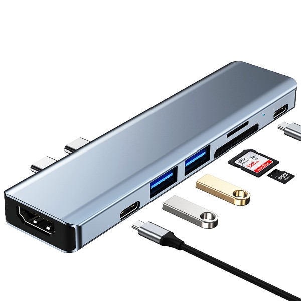 7 in 2 USB C Computer Expansion Dock with HDMI+USB3.0*1+USB2.0*1+SD+TF+PD+USB-C