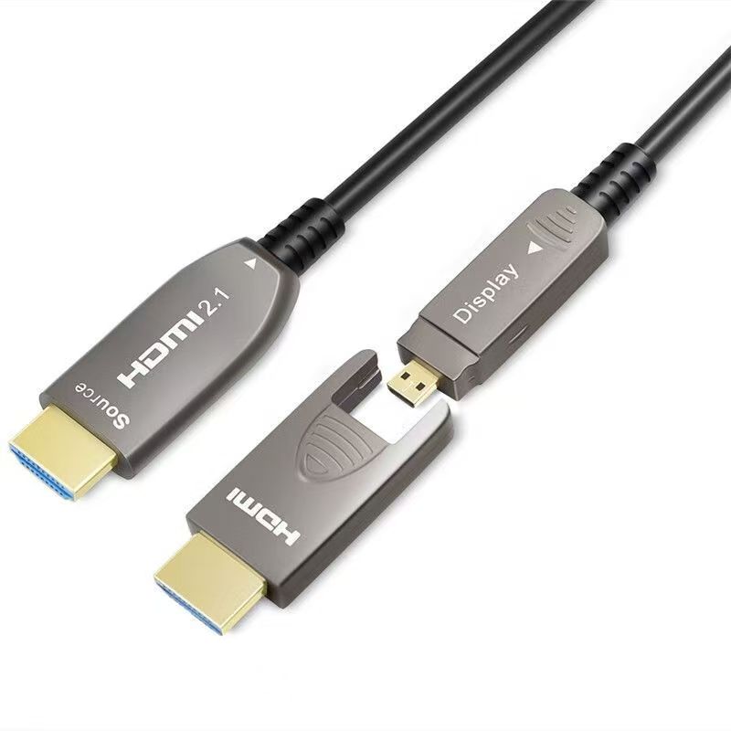 HDMI to Micro HDMI detachable engineering fiber cable 2.1 version of 8K60Hz HD hybrid fiber cable