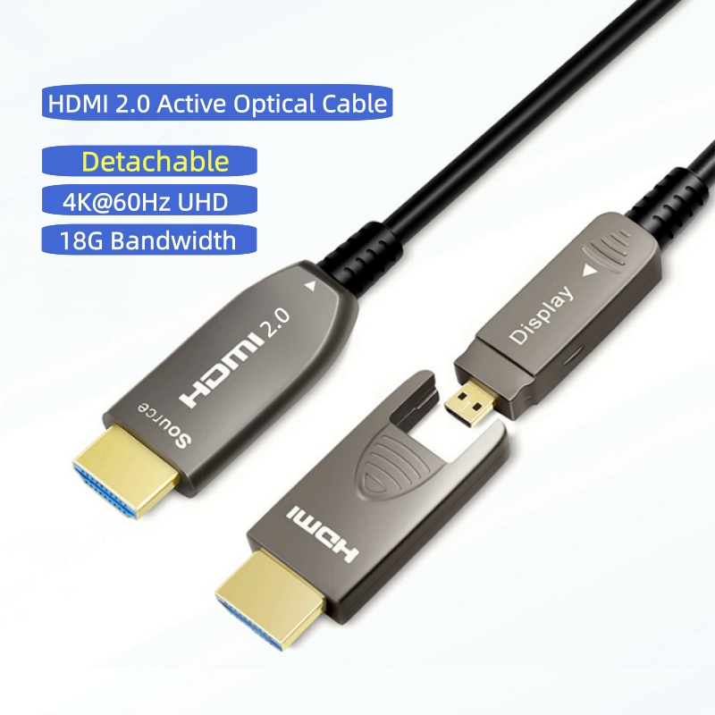 HDMI 4K optical cable 2.0 version of pipe routing HDMI Type A to D single-head detachable engineering optical cable