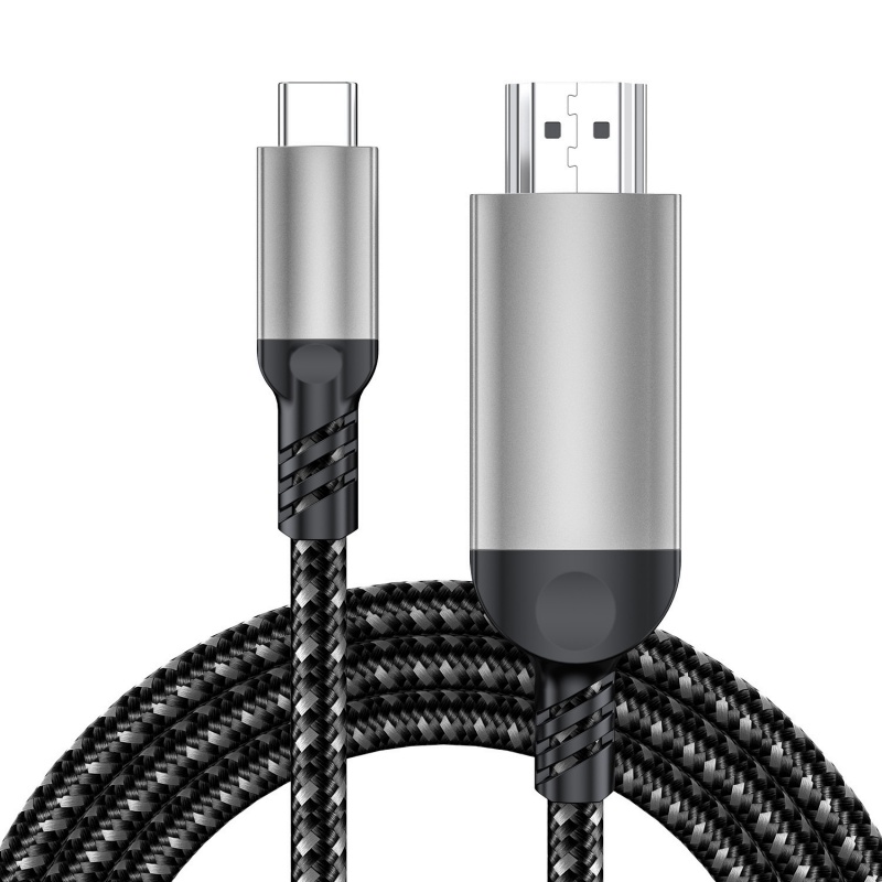 USB C to HDMI Cable for Mobile Phone and Laptop Connected to a Large-Screen Monitor Display